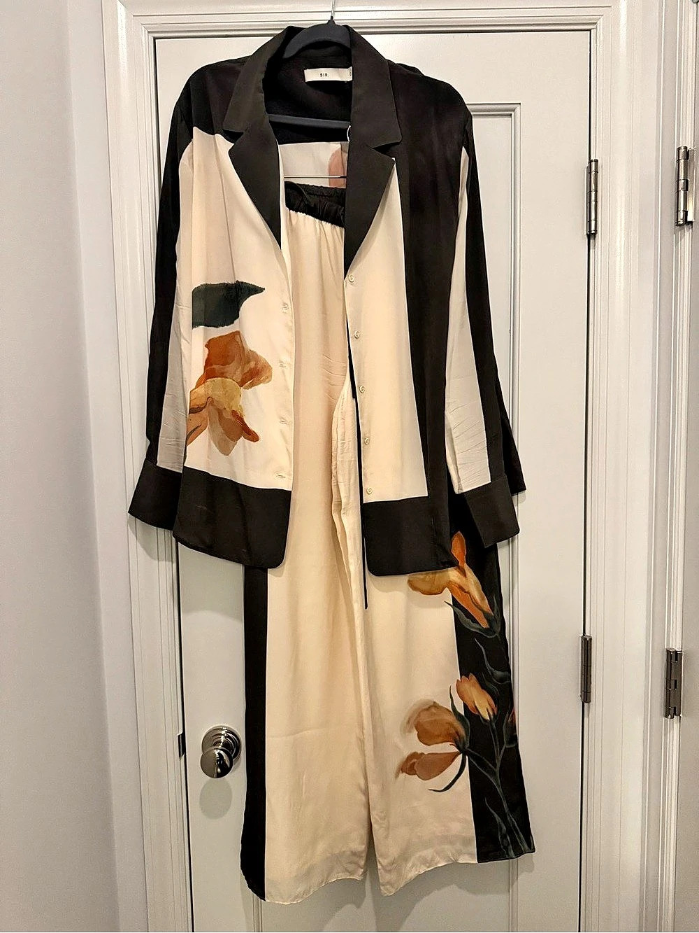 SIR. Floral Color Block Set Small Black & Cream